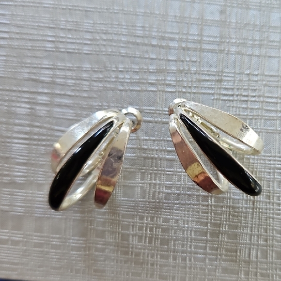 Jewelry - Chic Silver and Black Earrings